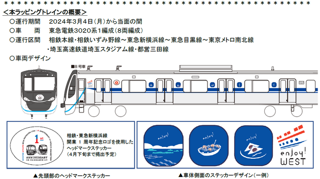 新幹線デザインのラッピングトレインを２０２４年３月４日(月)から運行します