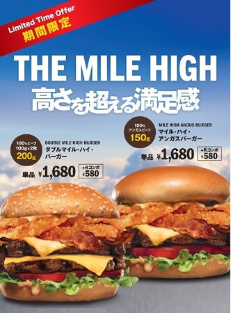 カリフォルニア発プレミアムバーガー「Carl’s Jr.(R)」「マイル・ハイ」シリーズの再販売を発表！