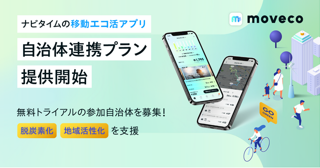 移動エコ活アプリ『moveco＜ムブコ＞』、ゼロカーボンを目指す自治体向け連携プランを提供開始、無料トライアルの参加自治体を募集！