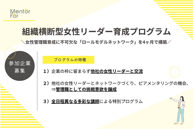 「組織横断型女性リーダー育成プログラム」参加企業募集開始