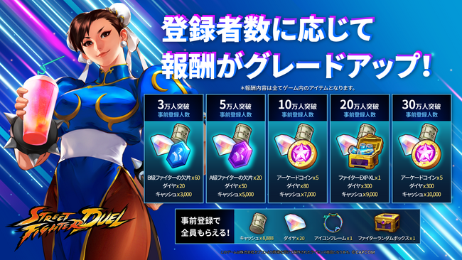 新作スマートフォン向けアプリ『ストリートファイター：デュエル』事前登録受付中！