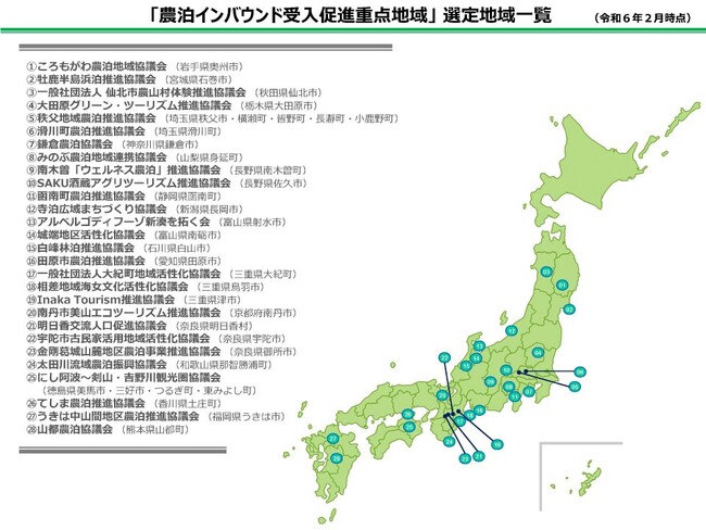 「農泊インバウンド受入促進重点地域」28地域を選定！