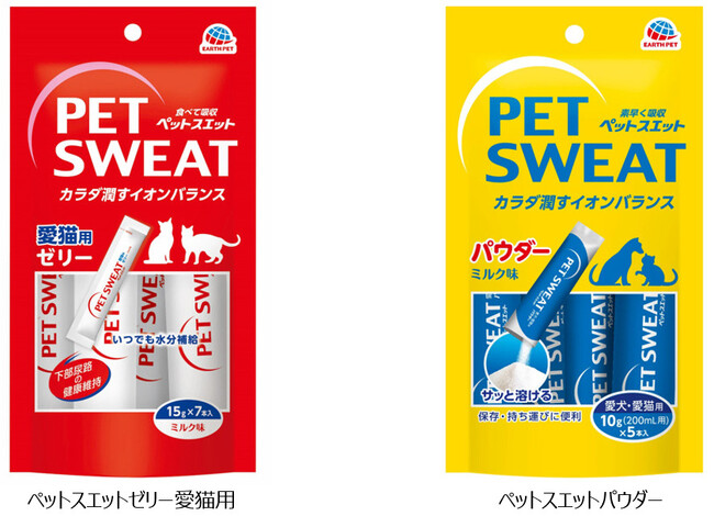人のコップ1杯相当の水分補給をゼリー1本で！『ペットスエットゼリー　愛猫用』新発売！パウダータイプも！