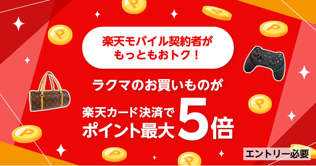 「楽天ラクマ」、出品者が商品購入時に「楽天カード」で決済するとポイントが2倍になるキャンペーンを開催