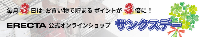 【エレクター公式オンラインショップ】毎月3日はポイント3倍のサンクスデー