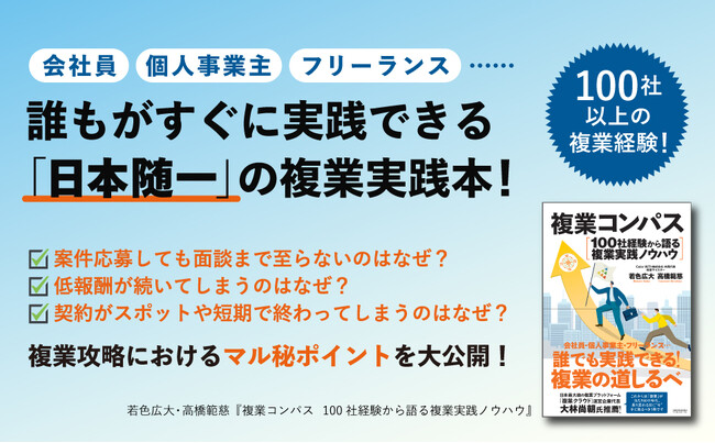 複業100社を経験したトップランナーが、誰も知らなかった「複業の実践ノウハウ」を大公開！ 『複業コンパス』本日発売