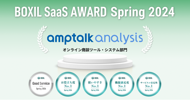 amptalk analysis、「BOXIL SaaS AWARD Spring 2024」オンライン商談ツール・システム部門で「Good Service」ほか4つのNo.1に選出