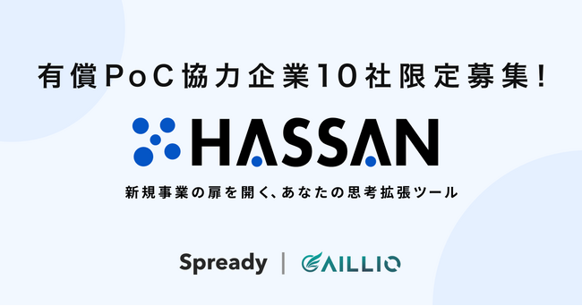 ～自社アセットを学習したAIが新規事業のアイデア発散を自動化～新規事業思考拡張ツール「HASSAN β版」提供スタート 有償PoC協力企業10社限定募集！