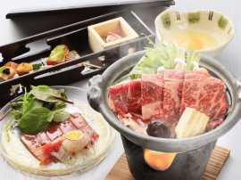 選べるメインの1品・野ヶ原高原牛すき鍋　※イメージ