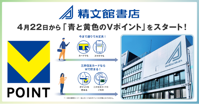 4月22日から精文館書店で「青と黄色のVポイント」を開始