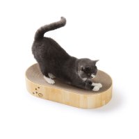 累計74万個突破！猫工学デザインで大人気のつめとぎベッド「バリバリボウル」に、両手両足をしっかりのばしてつめとぎができる横長設計で置き場所を選ばない「オーバル」タイプが新登場