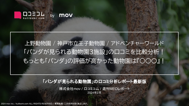 【上野動物園 / 王子動物園 / アドベンチャーワールド】国内で「パンダが見られる動物園3施設」の口コミを比較分析！ もっとも「パンダ」の評価が高かった動物園は？