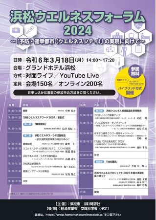 「浜松ウエルネスフォーラム2024」開催について