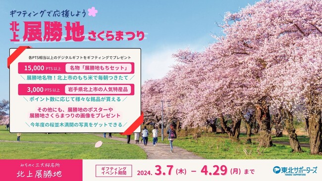 地域応援ギフティングサービス「東北サポーターズ」　「北上展勝地さくらまつり」「仙台 青葉まつり」が新たに参加！
