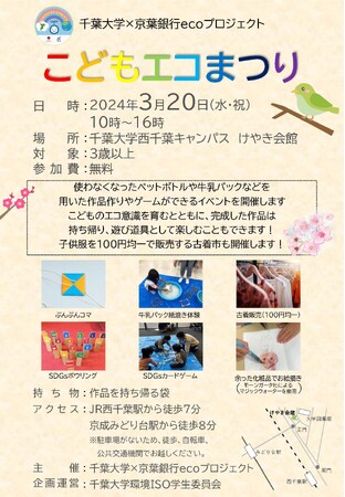 ゲームや体験でSDGsを学ぶ「こどもエコまつり」3月20日（水・祝）に千葉大学で開催　100円均一の古着市も同時開催