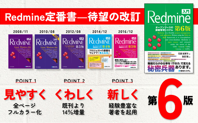 オープンソースの課題管理、プロジェクト管理システムRedmineの定番解説書『入門Redmine 第6版』2024年3月23日発売！