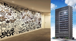 線で描く白と黒のコントラストで日本のポップアートをリード！チョコムー氏の世界観に没入できる“アートマンション”が名古屋・今池に登場