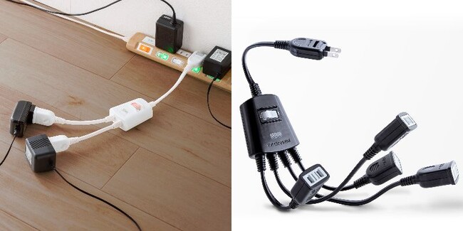 にょろっとまるでイカの足に見える！？差し口の干渉問題を解決してくれる電源延長コードを3月8日発売
