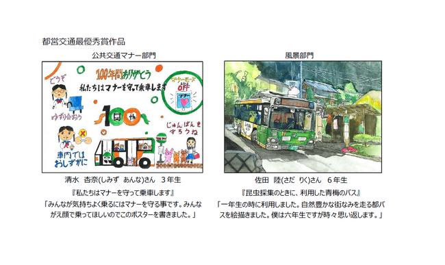 公共交通マナー等絵画コンクール　入賞４２作品が決定しました！