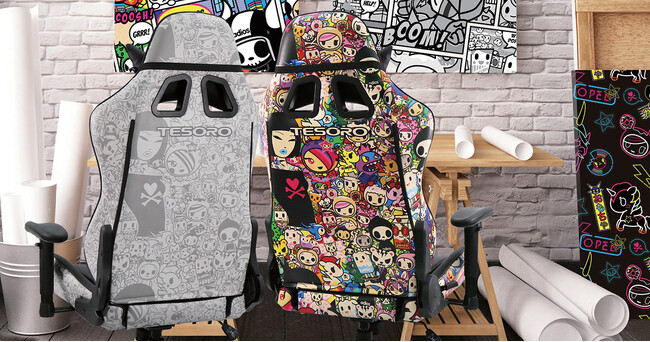 Tesoro/Alphaeonブランド製tokidoki/Keith Haringコラボチェアと、好きなカラーを組み合わせ可能なエルゴノミックチェア「E1/E2 POP」シリーズを発表