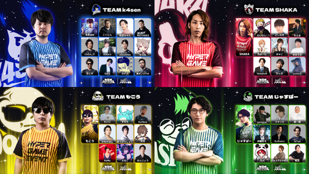 CyberEが制作協力をおこなう大規模オフラインイベント 加藤純一 presents 『第二回 配信者ハイパーゲーム大会』のチームメンバーが決定 ゲームラインナップ5タイトルも発表！