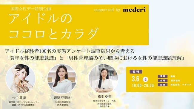 【mederi国際女性デーレポート】若年女性の健康意識と職場の理解に関するトークイベントに代表の坂梨が登壇