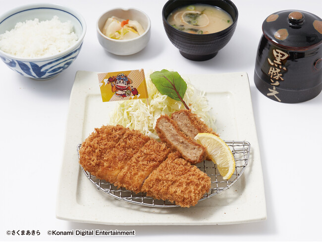 渋谷ヒカリエ店限定「桃太郎電鉄」シリーズとコラボした「黒豚とんかつとメンチかつ膳」を発売