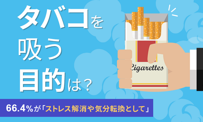 【タバコを吸う目的は？】66.4％が「ストレス解消や気分転換として」