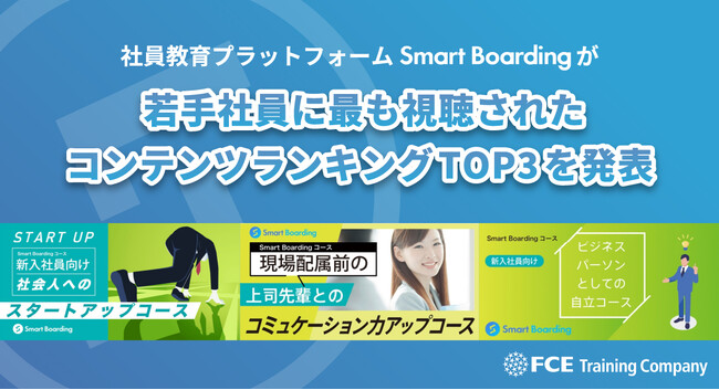 社員教育プラットフォーム Smart Boardingが、若手社員に最も視聴されたコンテンツランキングTOP3を発表