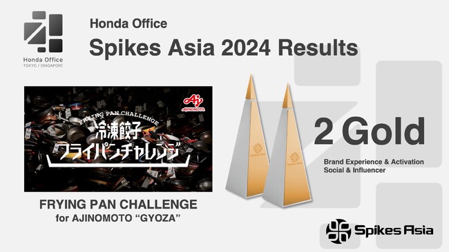 本田事務所が支援した「冷凍餃子フライパンチャレンジ」がSpikes Asia 2024にて2つのゴールドを受賞