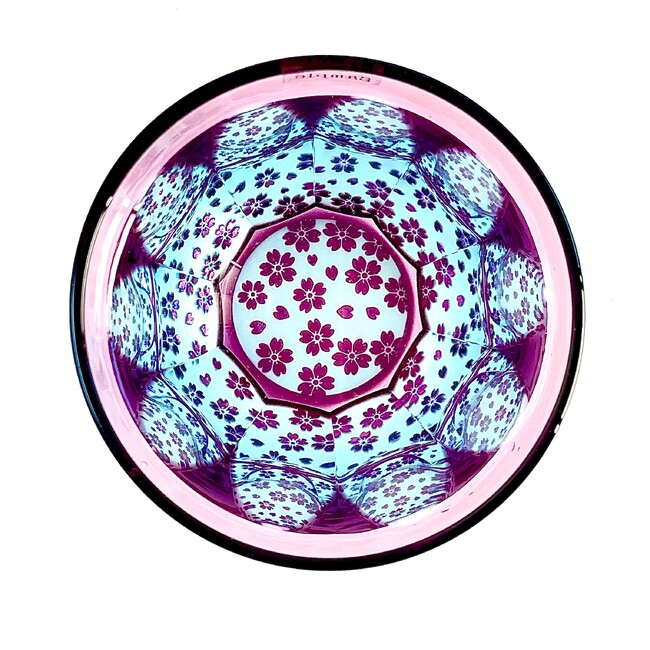 【桜が咲く江戸切子に新作】砂切子サクラサク～舞う～　2024年東京の桜の開花予想日3月22日より発売開始！