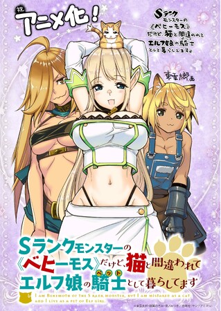 「Sランクモンスターの《ベヒーモス》だけど、猫と間違われてエルフ娘の騎士（ペット）として暮らしてます」TVアニメ化決定！