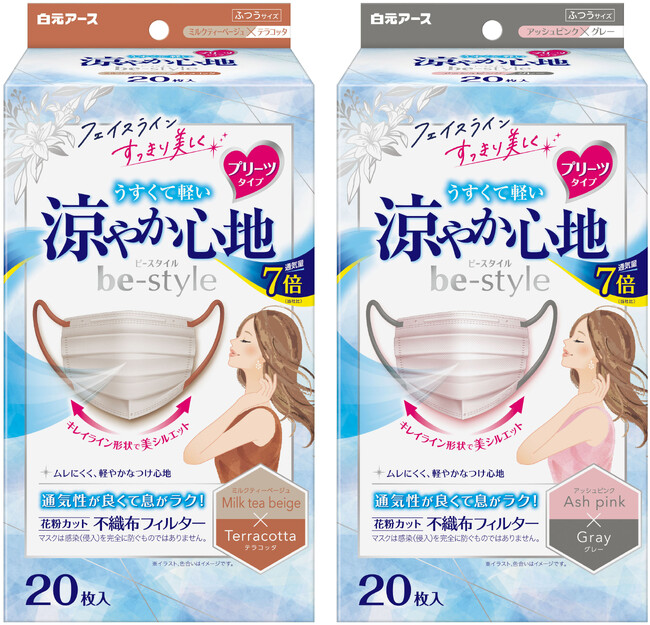 『ビースタイル　プリーツタイプ　涼やか心地　バイカラータイプ２０枚入』限定発売