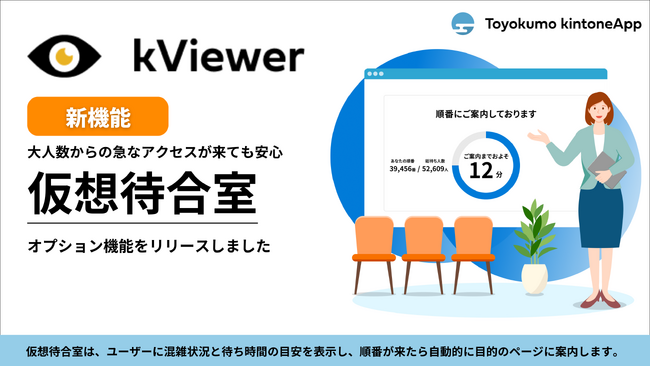 集中アクセス負荷を軽減する新機能「仮想待合室」がkintone連携サービス「kViewer」に搭載
