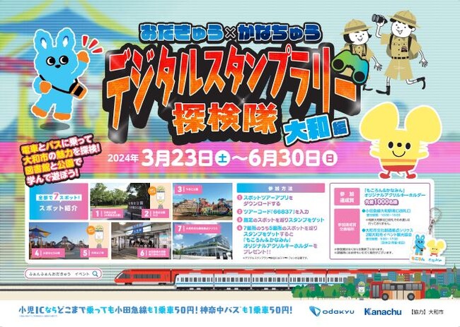 大和市内で神奈中バスを乗り継ぎ、もころん・かなみんコラボレーションキーホルダーをゲット！　３月２３日から「デジタルスタンプラリー探検隊　大和編」を開催