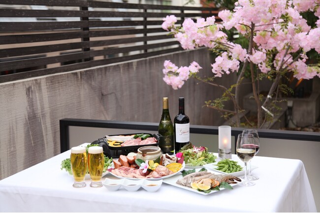 赤坂で今年も「桜ガーデンテラス」が始動！BBQ＆こたつ鍋でお花見気分を満喫 ～バネバグース赤坂見附店～