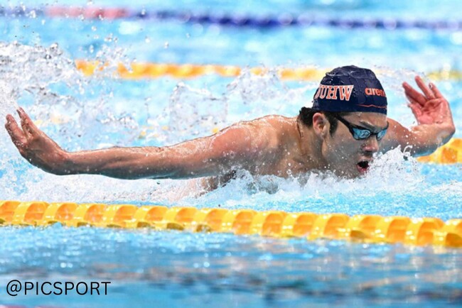 【新潟医療福祉大学】水泳部：水沼尚輝選手男子１００ｍバタフライ五輪代表選考会に出場