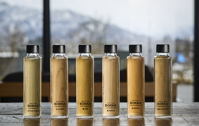 樹木香る日本酒「BOKKA」の新フレーバーに「檜-HINOKI-」「楓-MAPLE-」「桐-KIRI-」３種の樹木の香りが新登場。和製ウイスキーを目指した森と日本酒の新たな挑戦。
