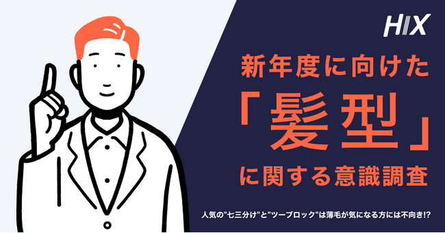 薄毛が気になる方には“七三分け”と“ツーブロック”は不向き!?AGAセルフケアブランド『HIX』、新年度に向けた「髪型」に関する意識調査を実施