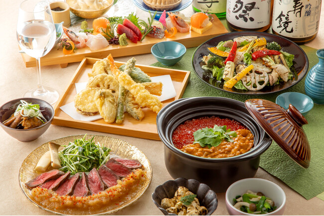 天ぷらや土鍋ごはんなどの創作和食と日本各地の厳選した日本酒が堪能できるゆったりとした全席個室のプライベート空間「じぶんどき」府中店が3月29日オープン