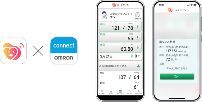 心不全患者向けアプリ「ハートサイン」「OMRON connect」アプリ間連携を開始