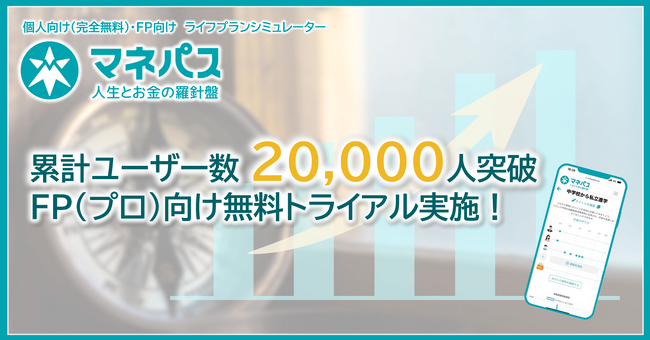 ライフプランの民主化を目指す「マネパス(R)」、利用者数2万人突破！多様化するライフスタイルや不安定な経済情勢などでニーズ増