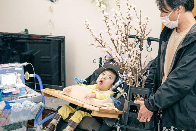 外出が難しい障害児に「おうちでお花見」をプレゼント