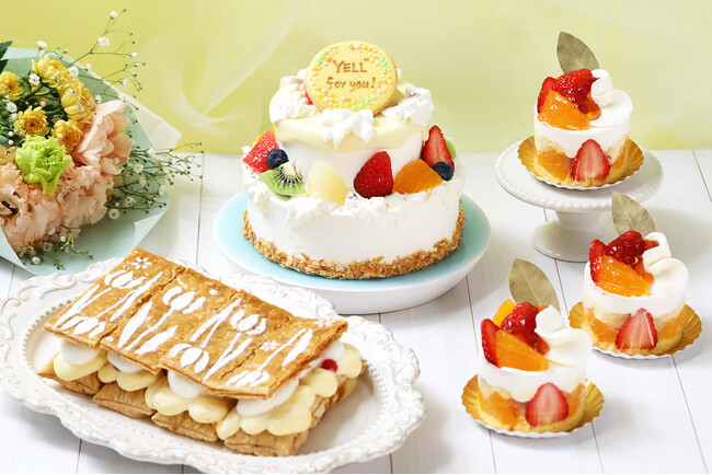 新生活の応援やほっと一息つきたいときに贈るピネードの春限定スイーツ！『夢の2段ケーキ YELL～エール～』をはじめ、全3品が4月1日（月）より期間限定で販売！さらにカフェ限定メニューも同日より登場