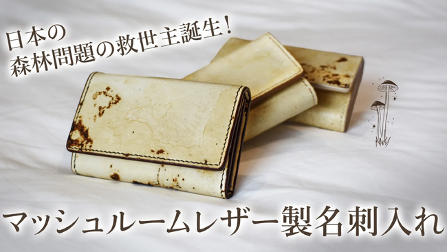 自然が紡ぐ、世界でたった1つの柄『マッシュルームレザー名刺入れ』 Makuakeで先行販売がスタート