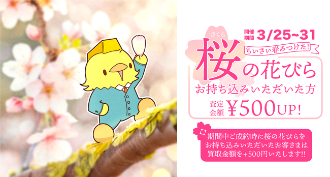 【ゴールドプラザ】春の到来!桜の花びらをご提示でキャッシュバックキャンペーン!!