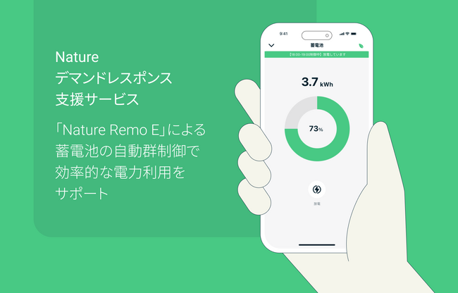 「デマンドレスポンス支援サービス」に新たな機器制御メニューを追加！「Nature Remo E」による蓄電池の自動群制御で効率的な電力利用をサポート！