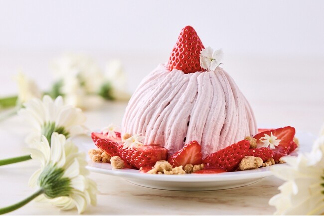 食べられるお花“エディブルフラワー”と旬のいちごを 使用した春の訪れを感じる期間限定モンブランパンケーキを販売 