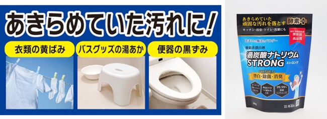 洗濯・掃除もタイパ志向！お湯を使わず頑固な汚れを落とす！酸素系漂白剤「過炭酸ナトリウム STRONG」2024年3月29日(金)メーカー出荷開始