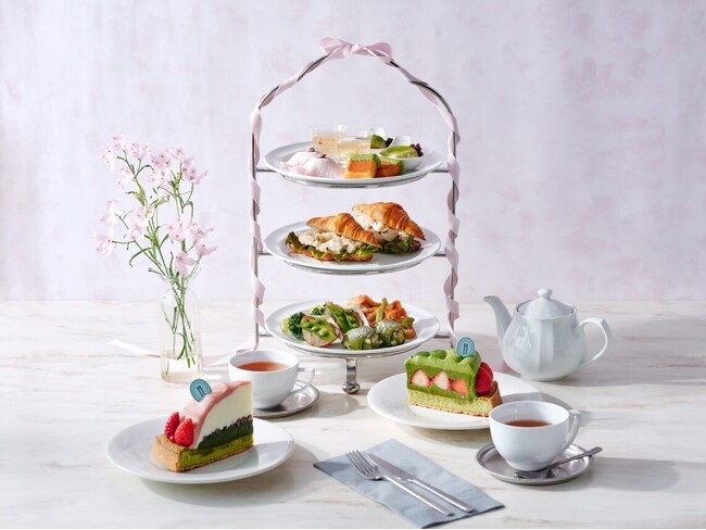 【RITUEL CAFE（リチュエル カフェ) ルミネ新宿店】お花見シーズン限定「桜と宇治抹茶のアフタヌーンティー」提供開始